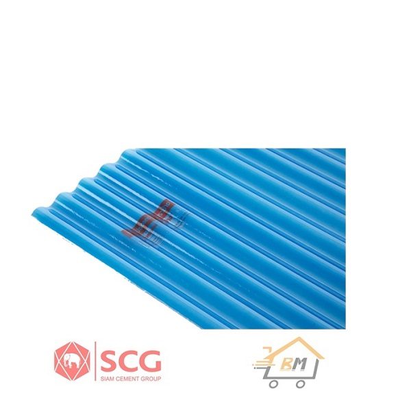 แผ่นโปร่งแสง เอสซีจี ลอนกันสาด105x300x0.12ซม.สีน้ำเงิน