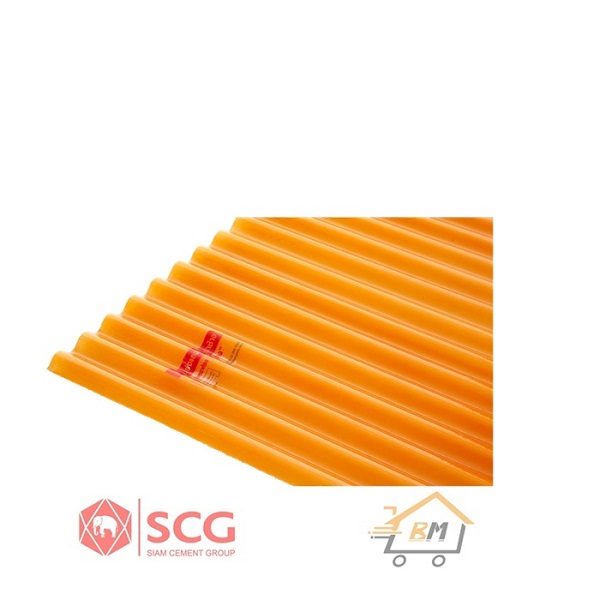 แผ่นโปร่งแสง เอสซีจี ลอนกันสาด105X300X0.12 ซม. สีส้ม