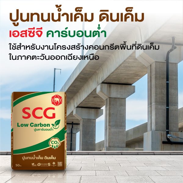 ปูนทนน้ำเค็ม ดินเค็ม เอสซีจี คาร์บอนต่ำ